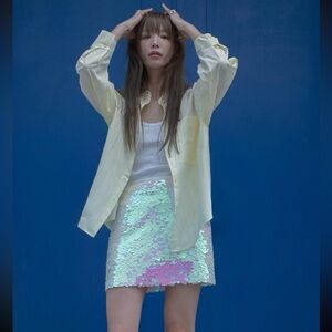 Zara Iridiscent sequins skirt, 2025